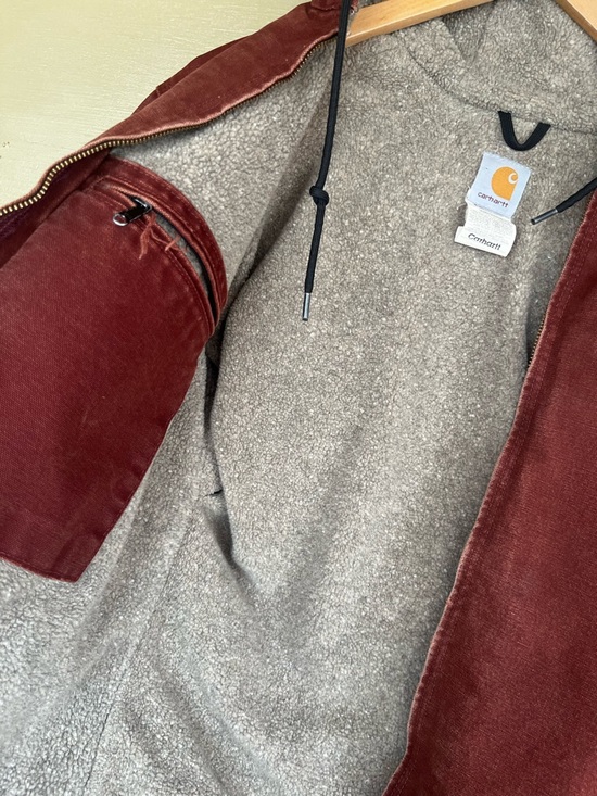 Carhartt J141CLY Sherpa Lined Clay distressed Duck Sierra Jacket Small - Picture 4 of 10